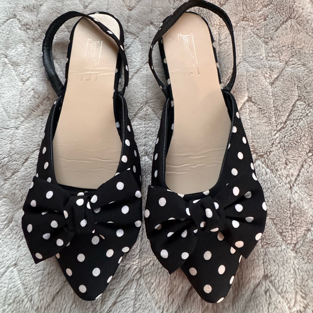 Polka Dot Slingback Bow Flats